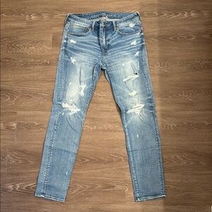 Distressed Light Blue Jeans